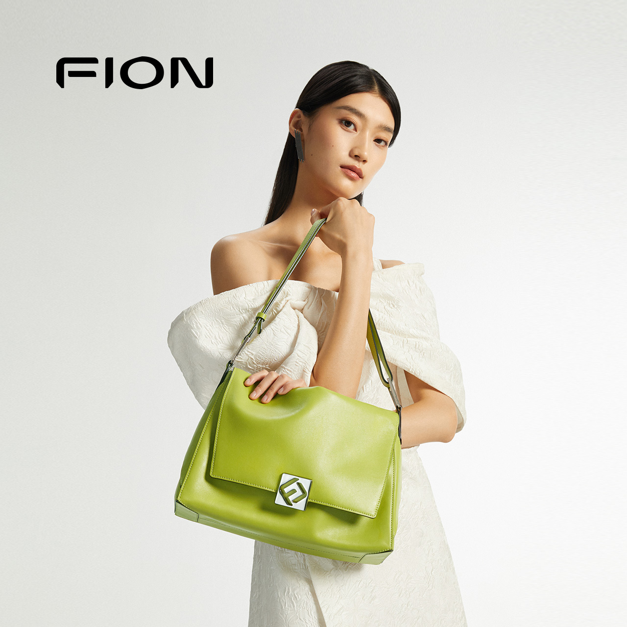 Fion/菲安妮【商场同款】高级时尚轻奢叠叠包腋下挎包 FAAFVKN005