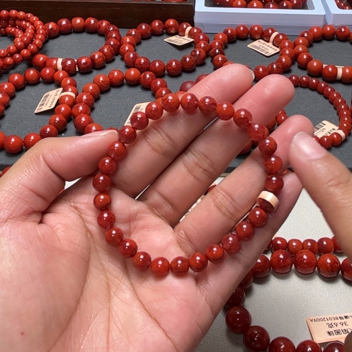 南红玛瑙未镶嵌手串6mm大加火焰圆珠手串