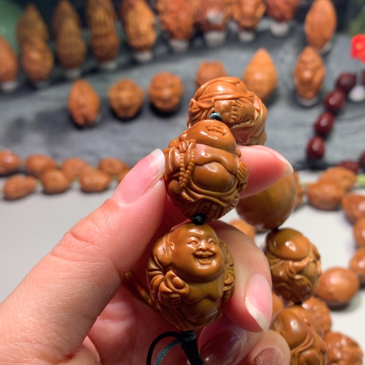 【闪购商品】橄榄核手串/手链雄*八宝弥勒