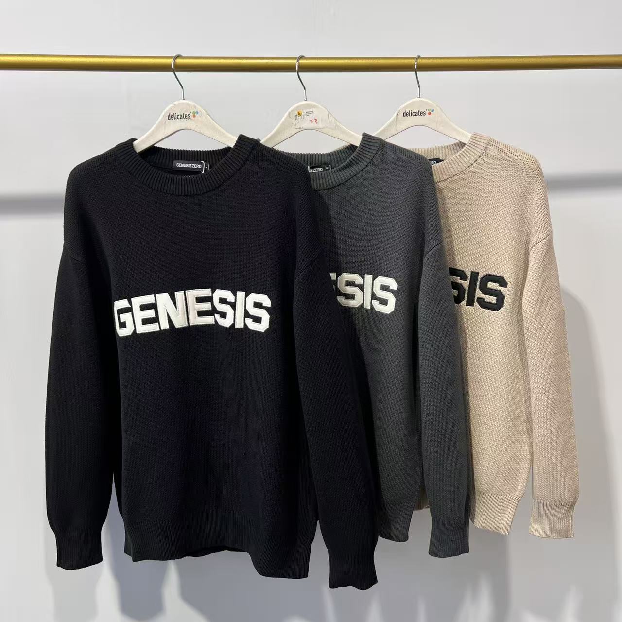 AH-1-6 GZ 冬季男款三色字母撞色保暖通勤圆领长袖毛衫 23006