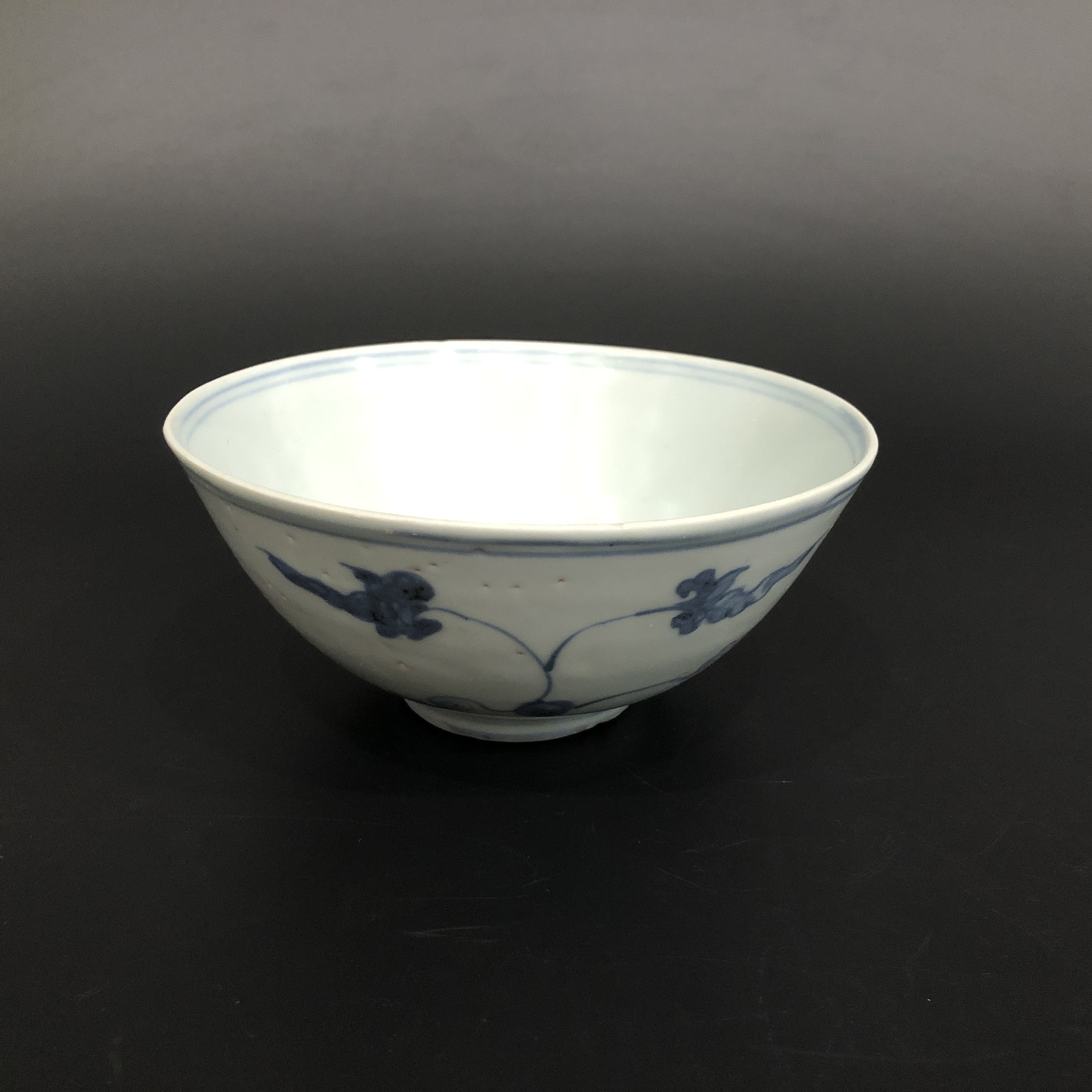 25120066 明嘉万青花花卉纹碗 直径13cm高6cm