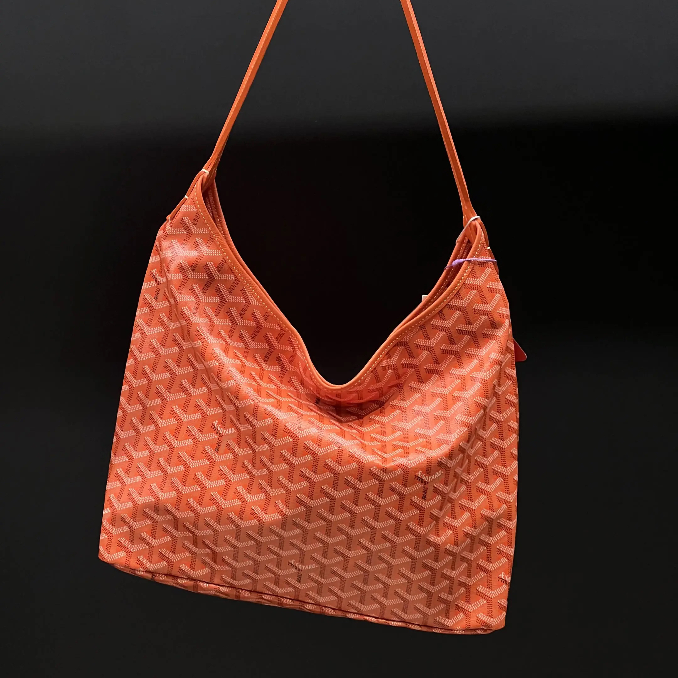 99新 Goyard 5408 橘色老花hobo托特子母包小号