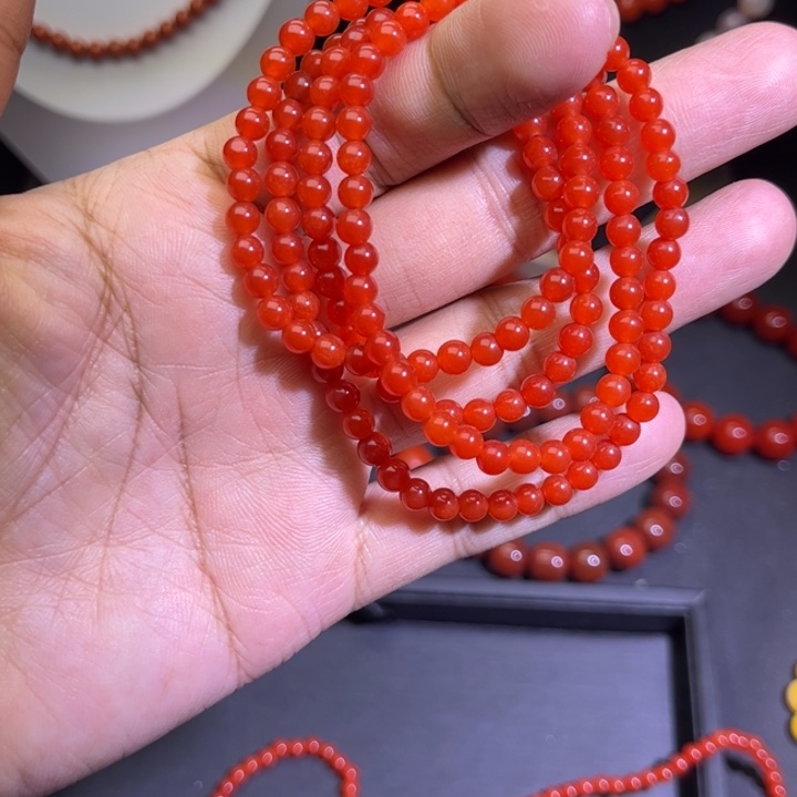 南红玛瑙未镶嵌手链5mm多圈