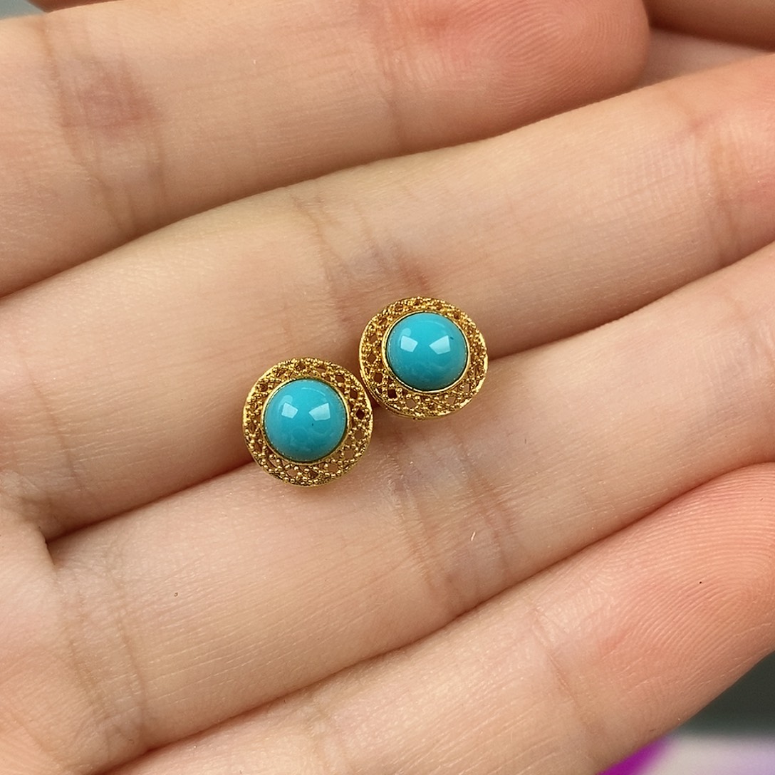 绿松石18K金镶嵌珠宝奇石