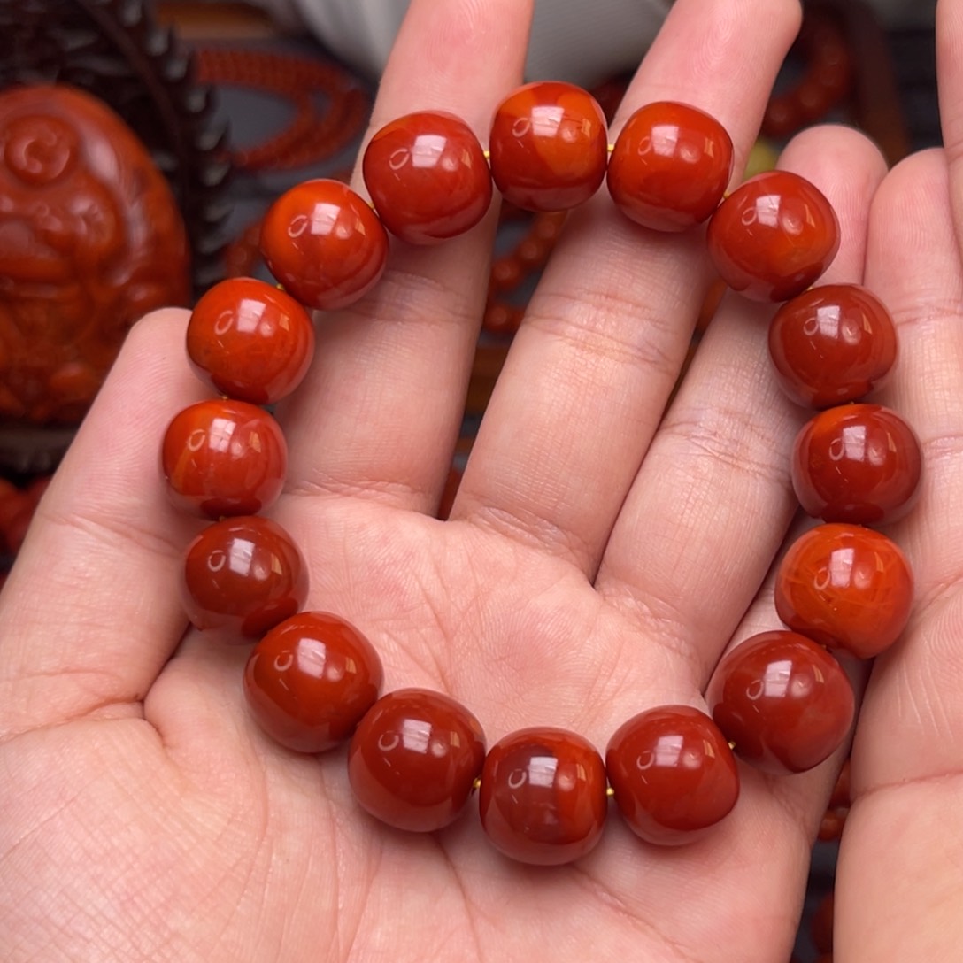 南红玛瑙未镶嵌配饰卡14毫米