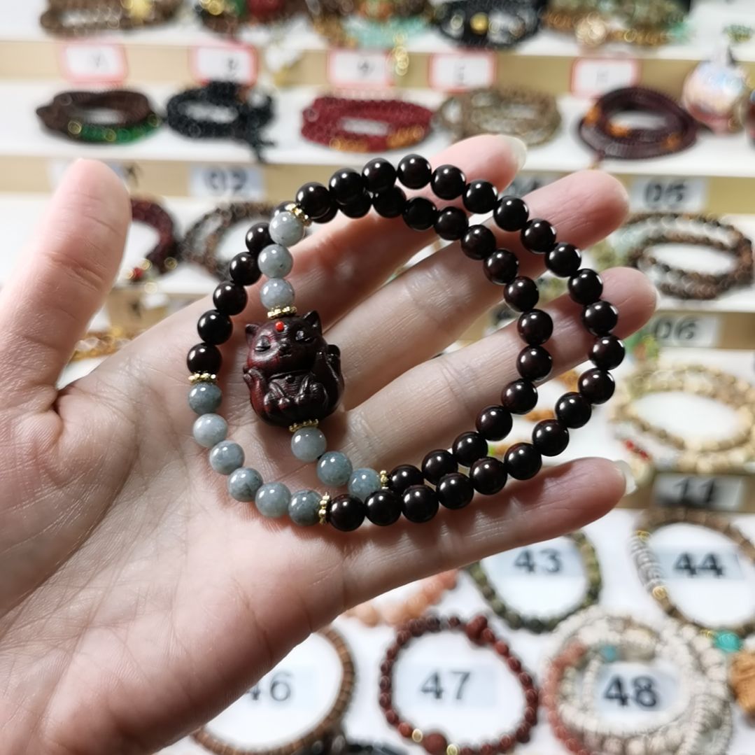 编织品小叶紫檀凤九款双圈