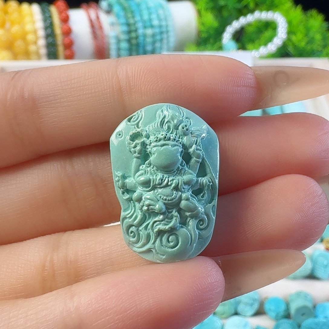 绿松石未镶嵌吊坠(不含链)黑天无相