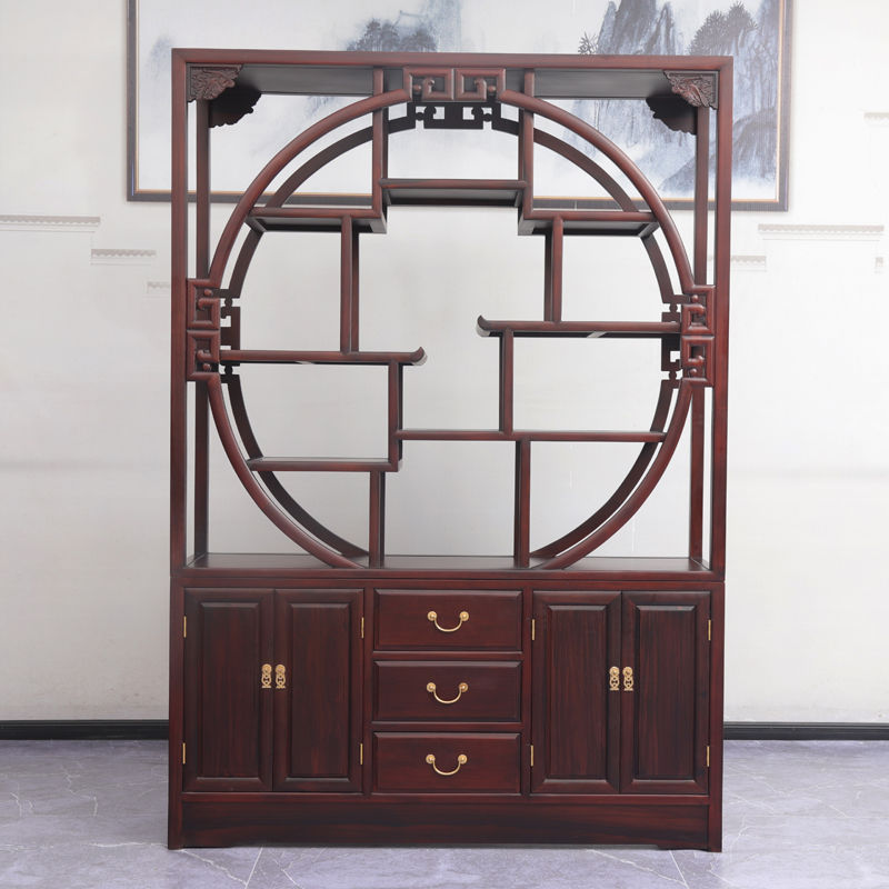 东非酸枝木大五福博古柜隔断实木家具中式简约仿古架书架多宝阁