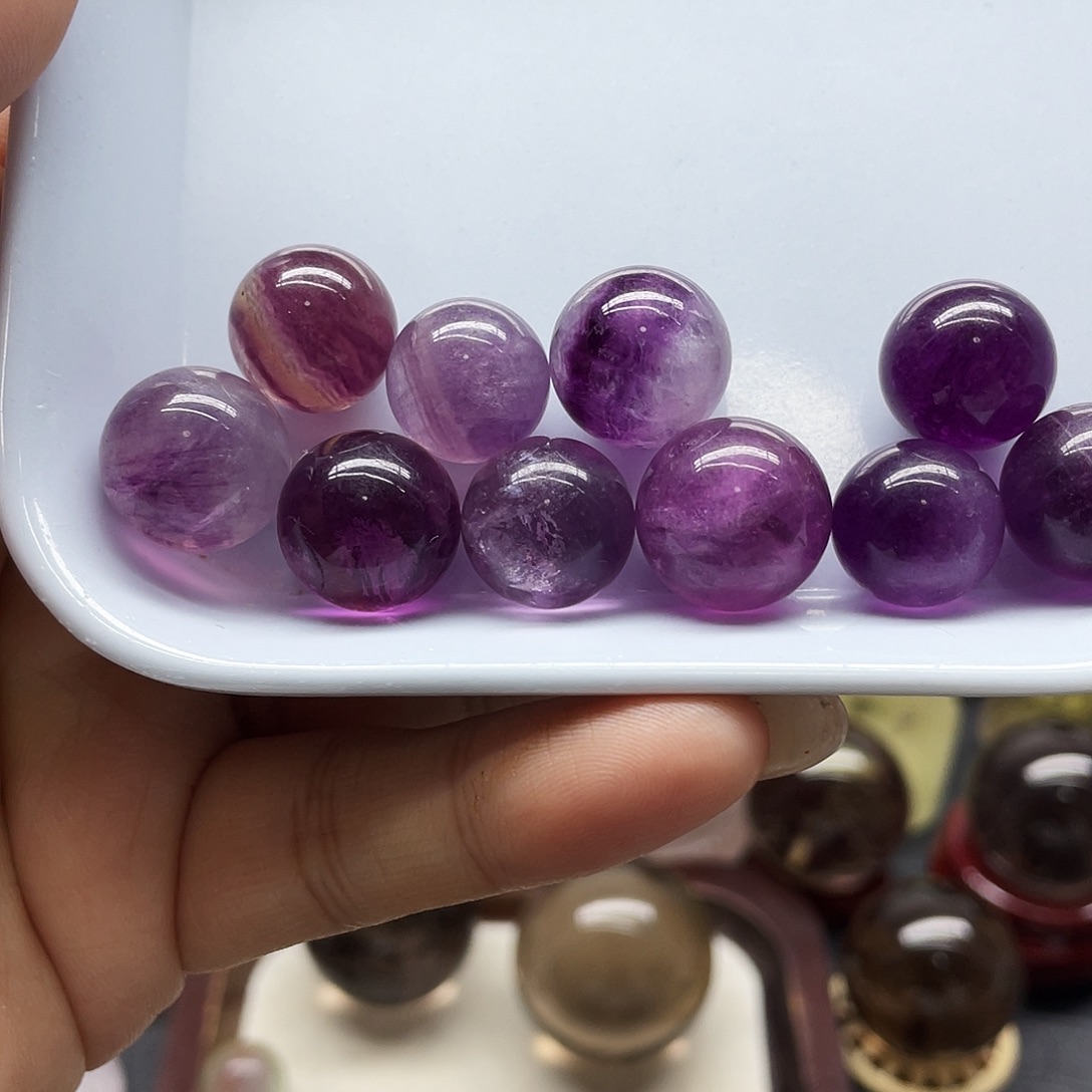 水晶珠宝半成品未镶嵌45紫莹石