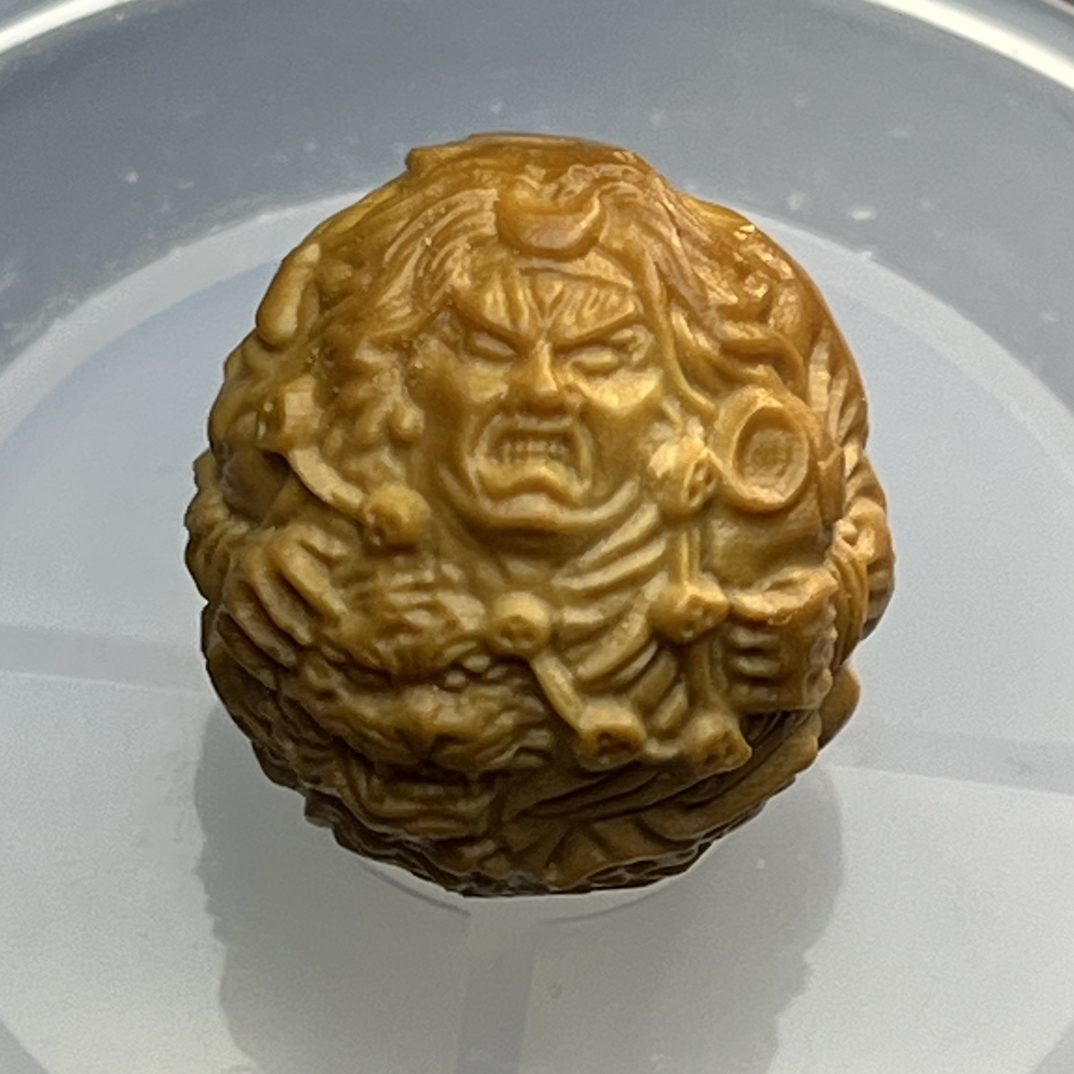 猴头雕刻单颗武松打虎，光头强料尺寸16-18走色快纹路立体雕刻清晰