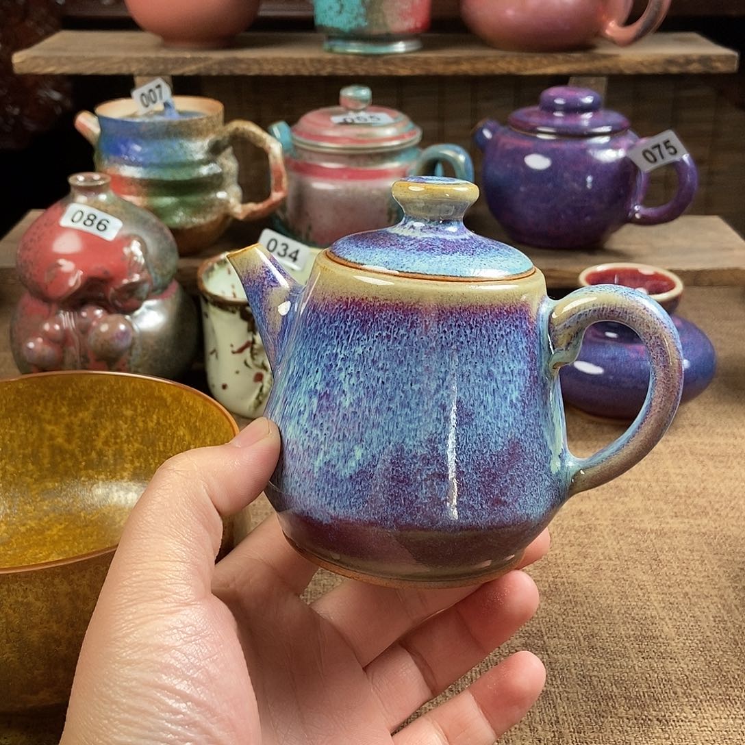 无***提瓷片钧瓷茶壶茶具