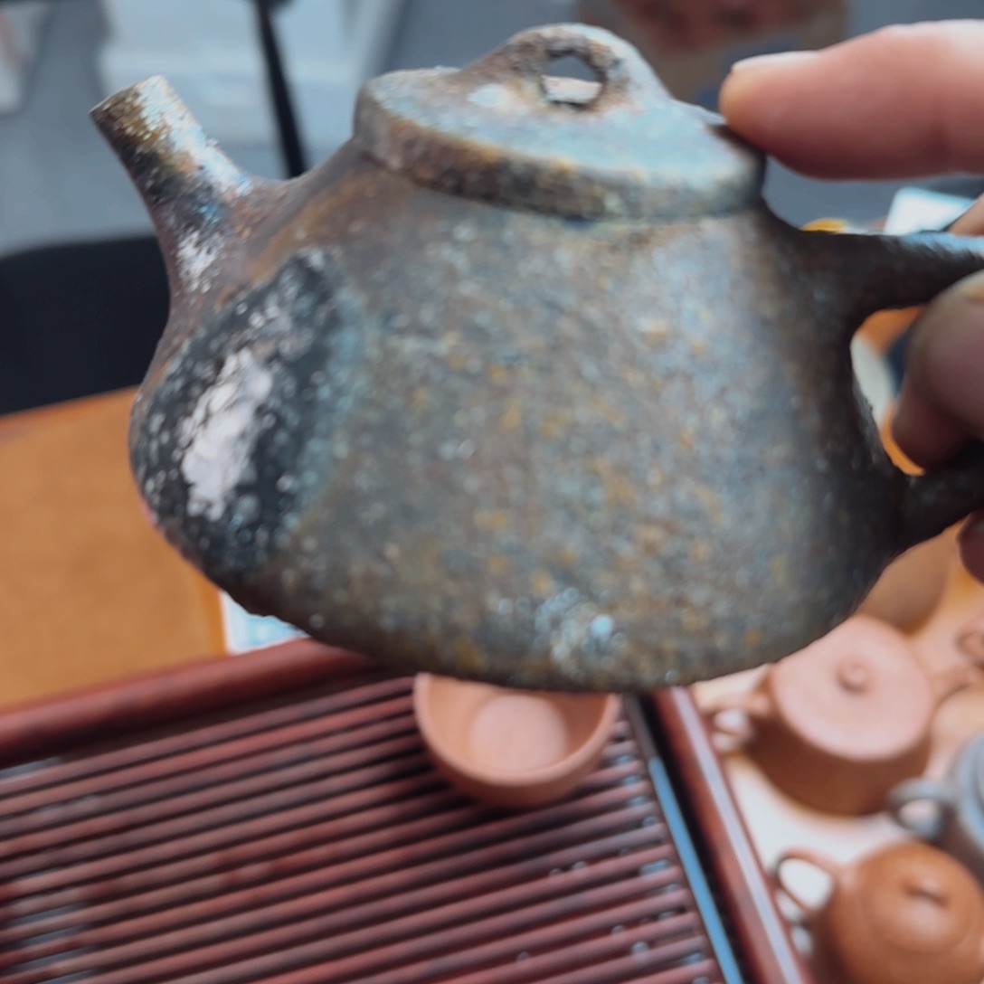 用***7茶壶紫砂八目红降柴烧子冶150cc