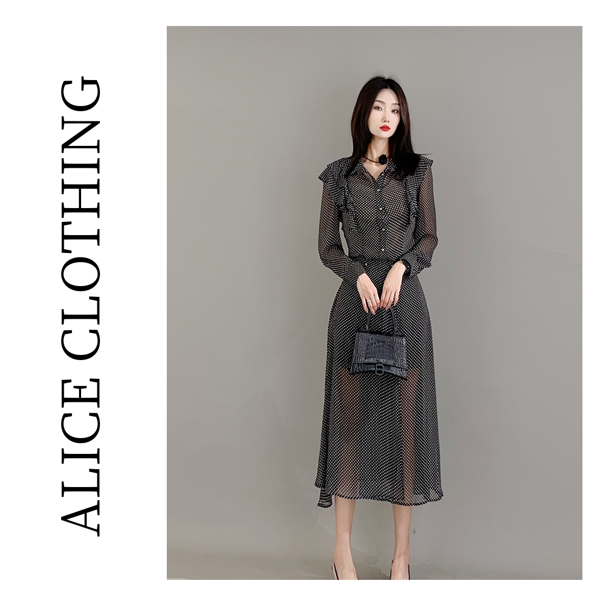 1 alicelulu“旧梦巴黎”时尚套装复古波点 浪漫裙摆 99200