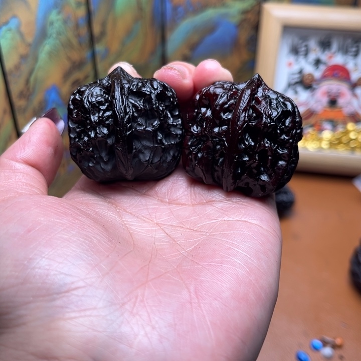 核桃地闷文玩手把件芭蕉扇 14