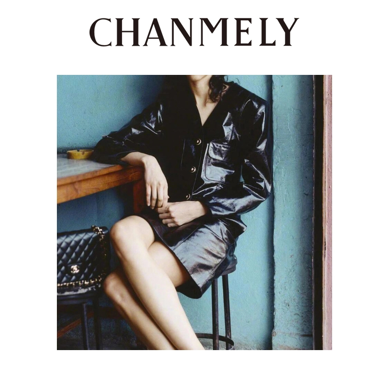 【CHANMITY】24/FW高级香风复古朋克奢华时髦皮衣外套0241126