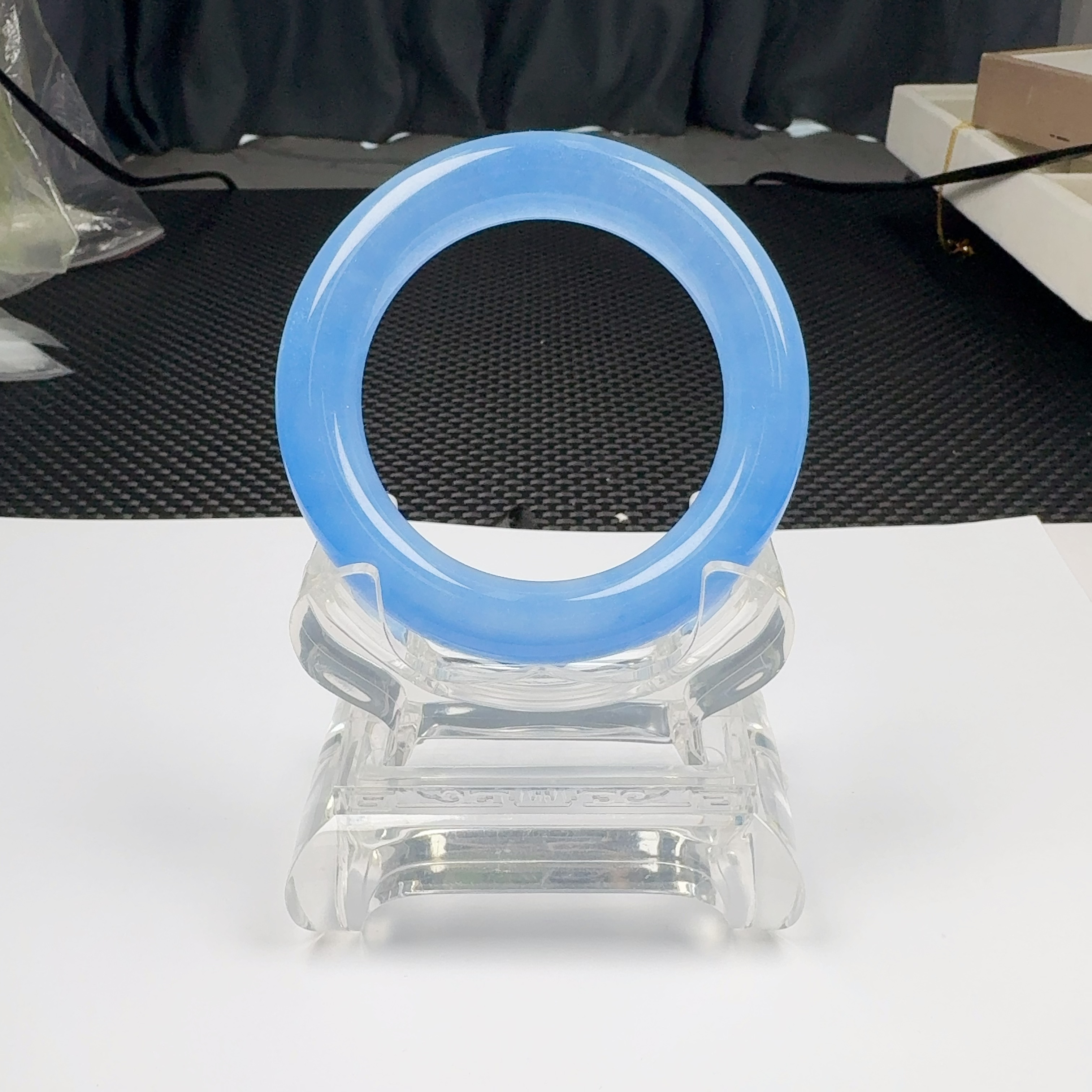 z215深蓝冰粗手镯时尚女士精美复古镯子