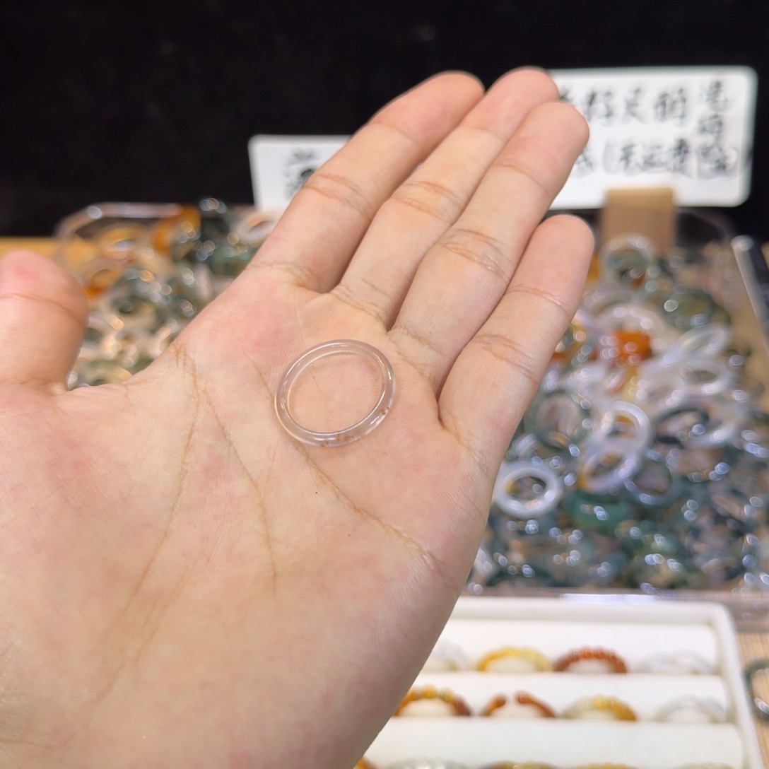 玛瑙/玉髓戒指未镶嵌64号18 圈满9.9包邮有瑕疵