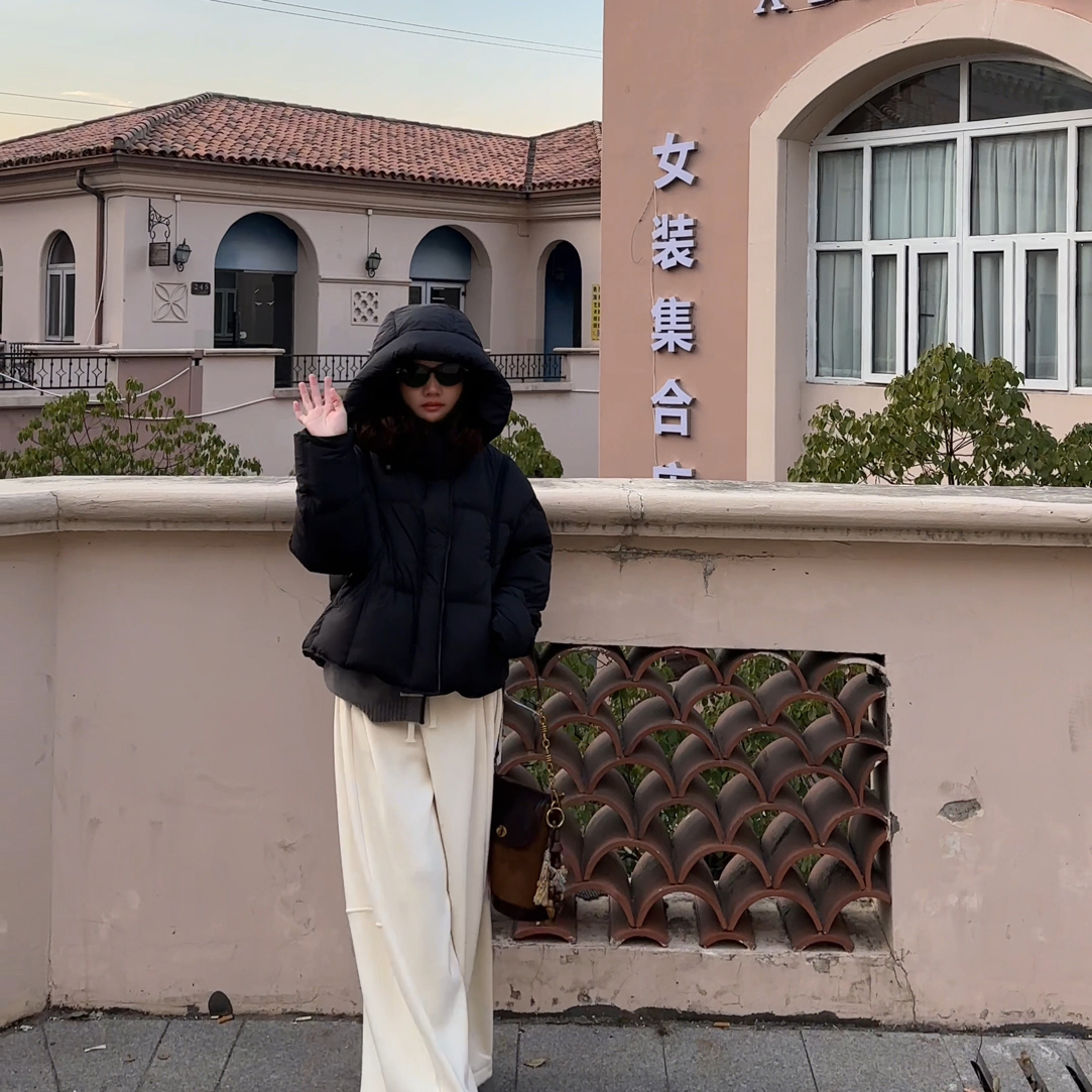 【撞色马甲线连帽羽绒服】908W52020