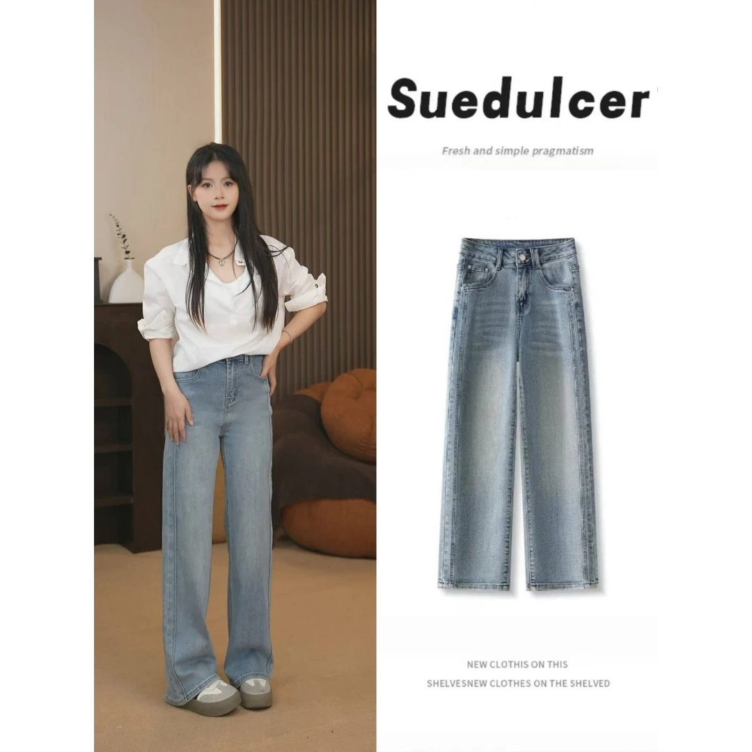 【夏季新款】莱赛尔天丝薄款小直筒女士牛仔裤精致高工艺小个子显瘦