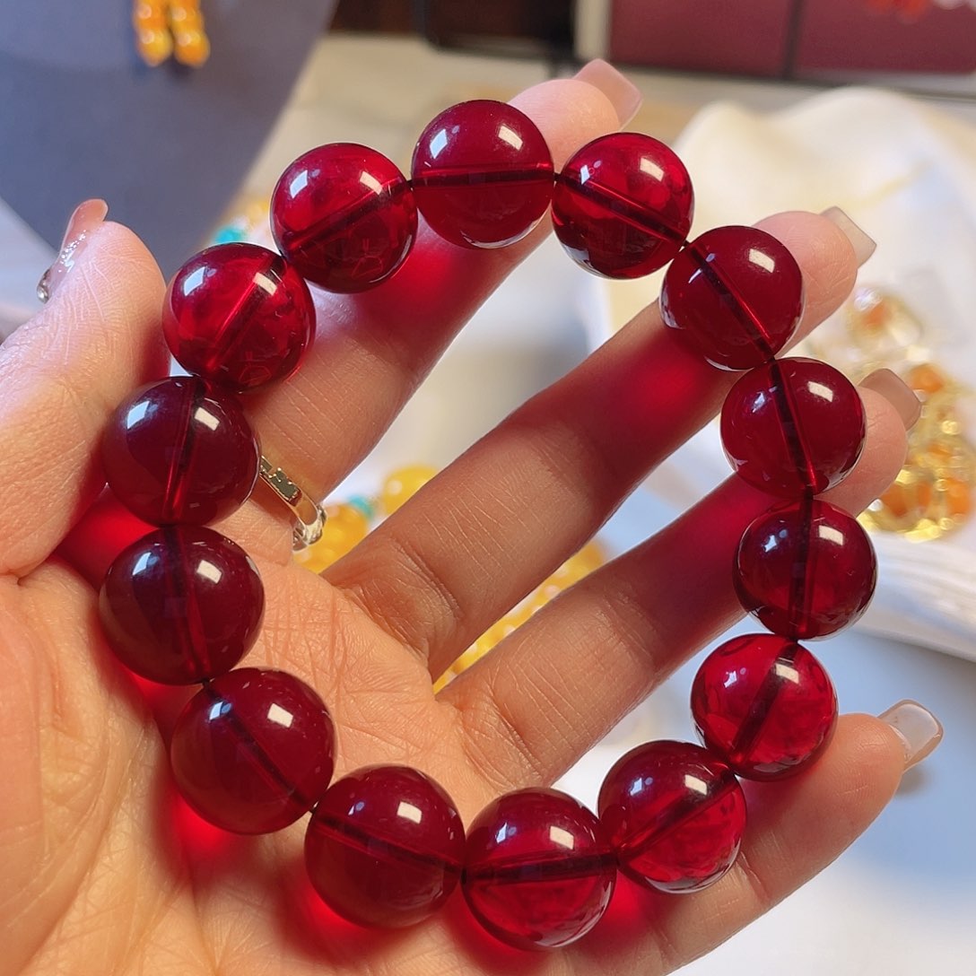 琥珀手链未镶嵌美****将手串