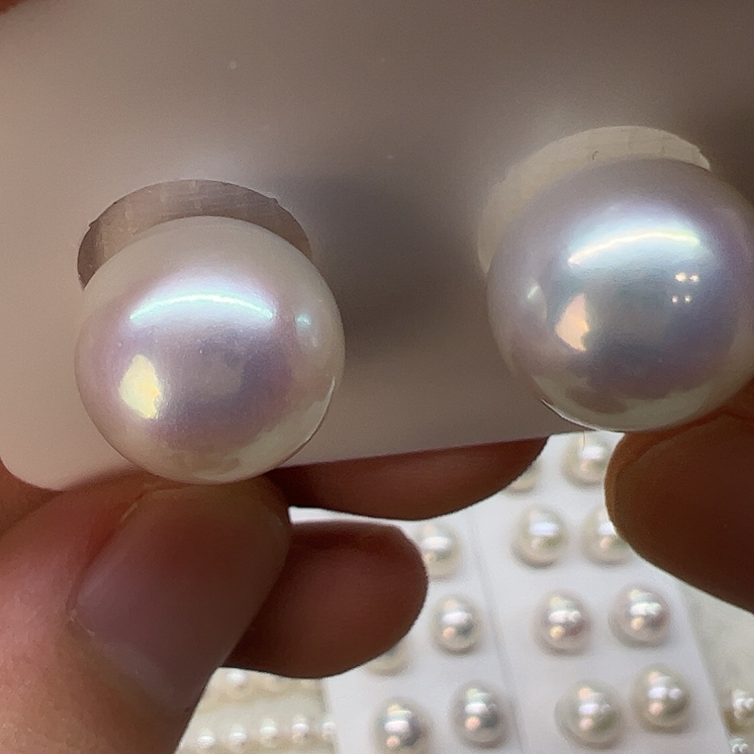 银S925镶嵌淡水珍珠耳饰