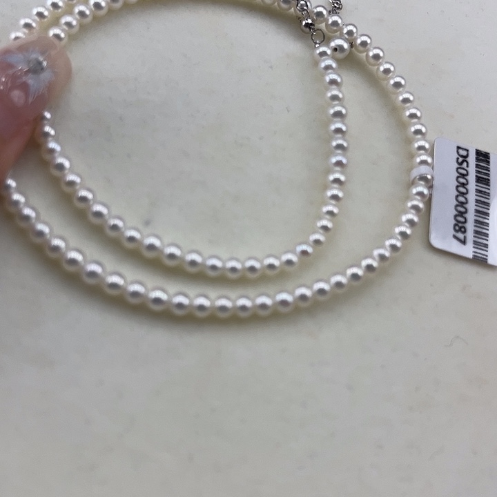 淡水珍珠银S925镶嵌颈饰4-5极光炫彩高品
