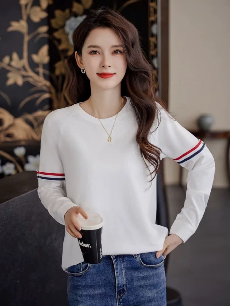 2025拼色织带长款卫衣BLG-1079