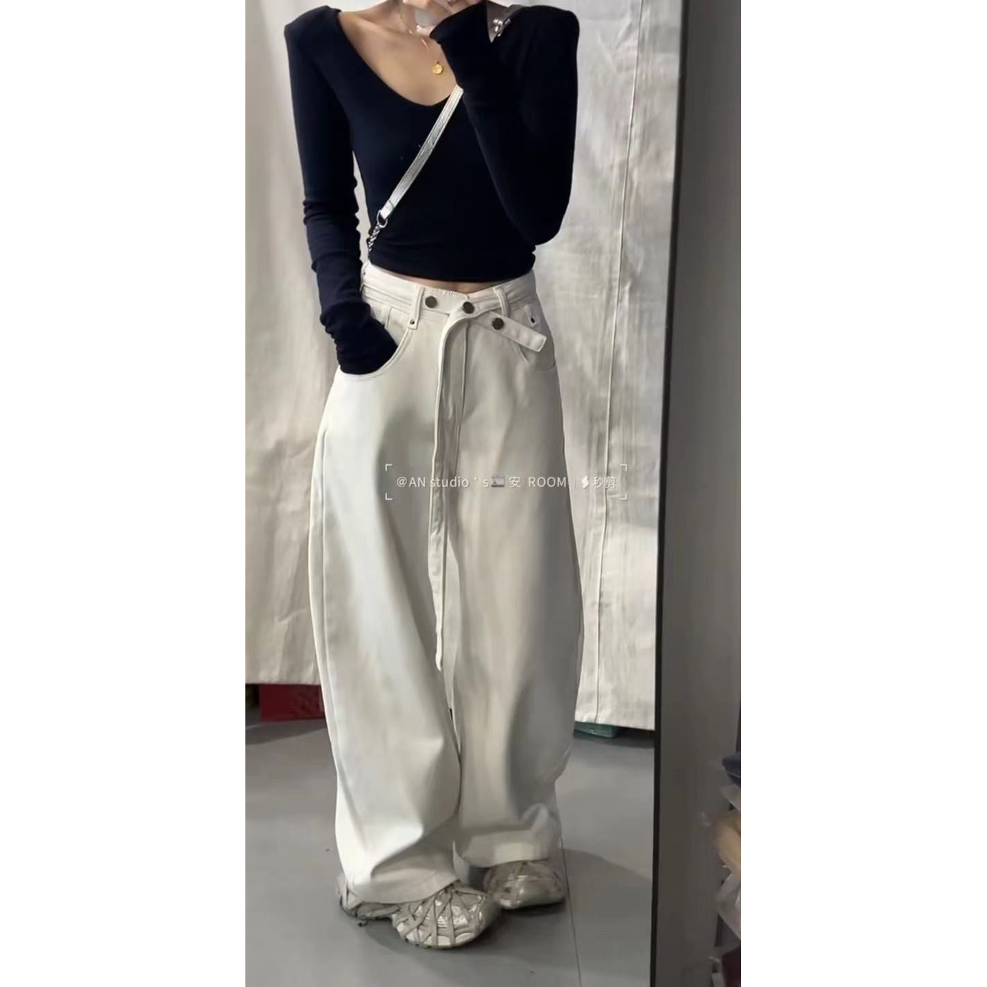 新品韩版百搭牛仔裤 66869