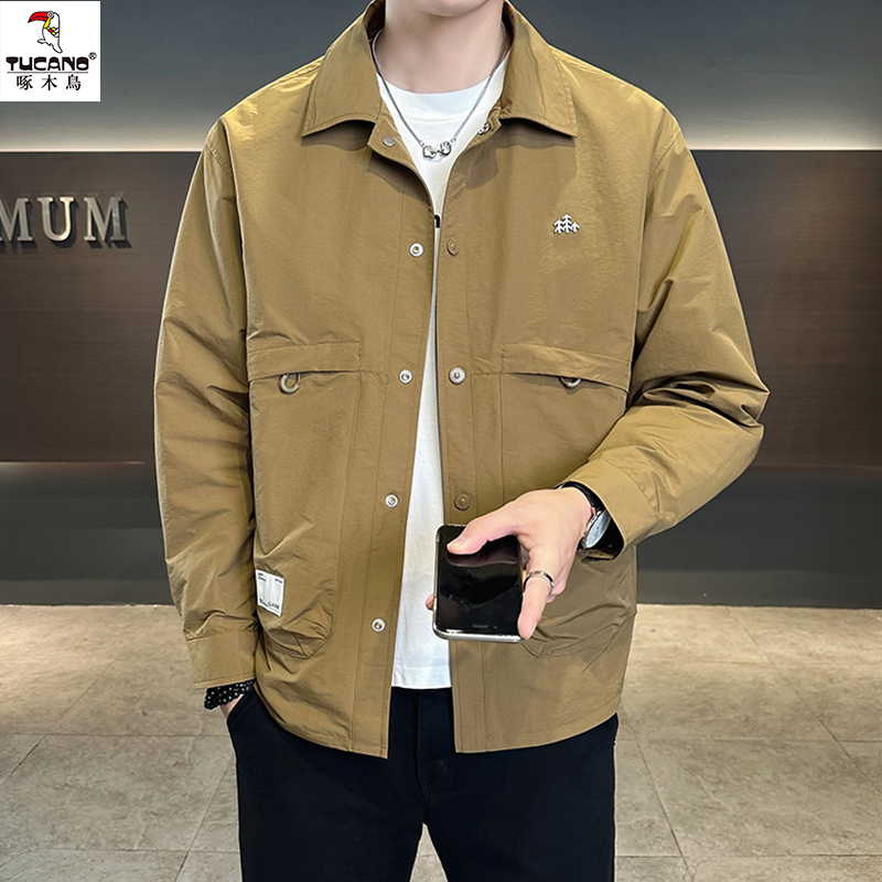 TUCANO/啄木鳥春秋季新款工装男士翻领夹克外套韩版宽松百搭上衣
