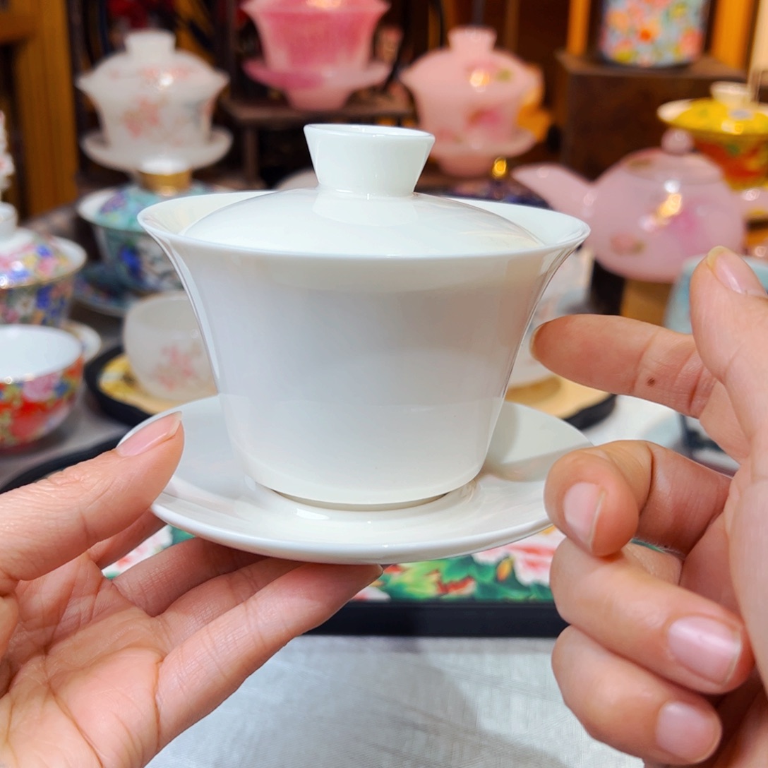 高货羊脂玉瓷陶瓷茶具