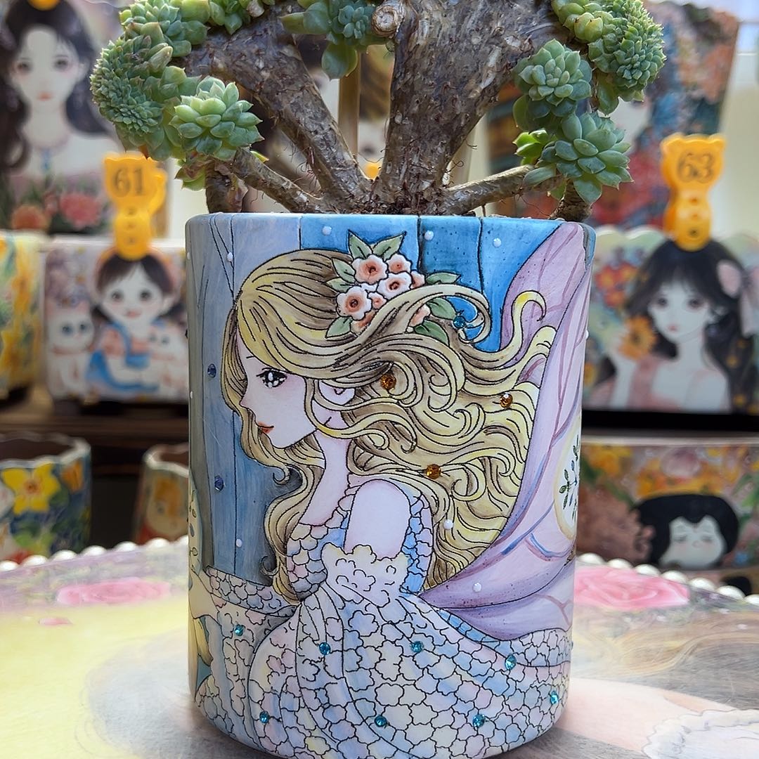 多彩的精工美女盆（使用过特价）