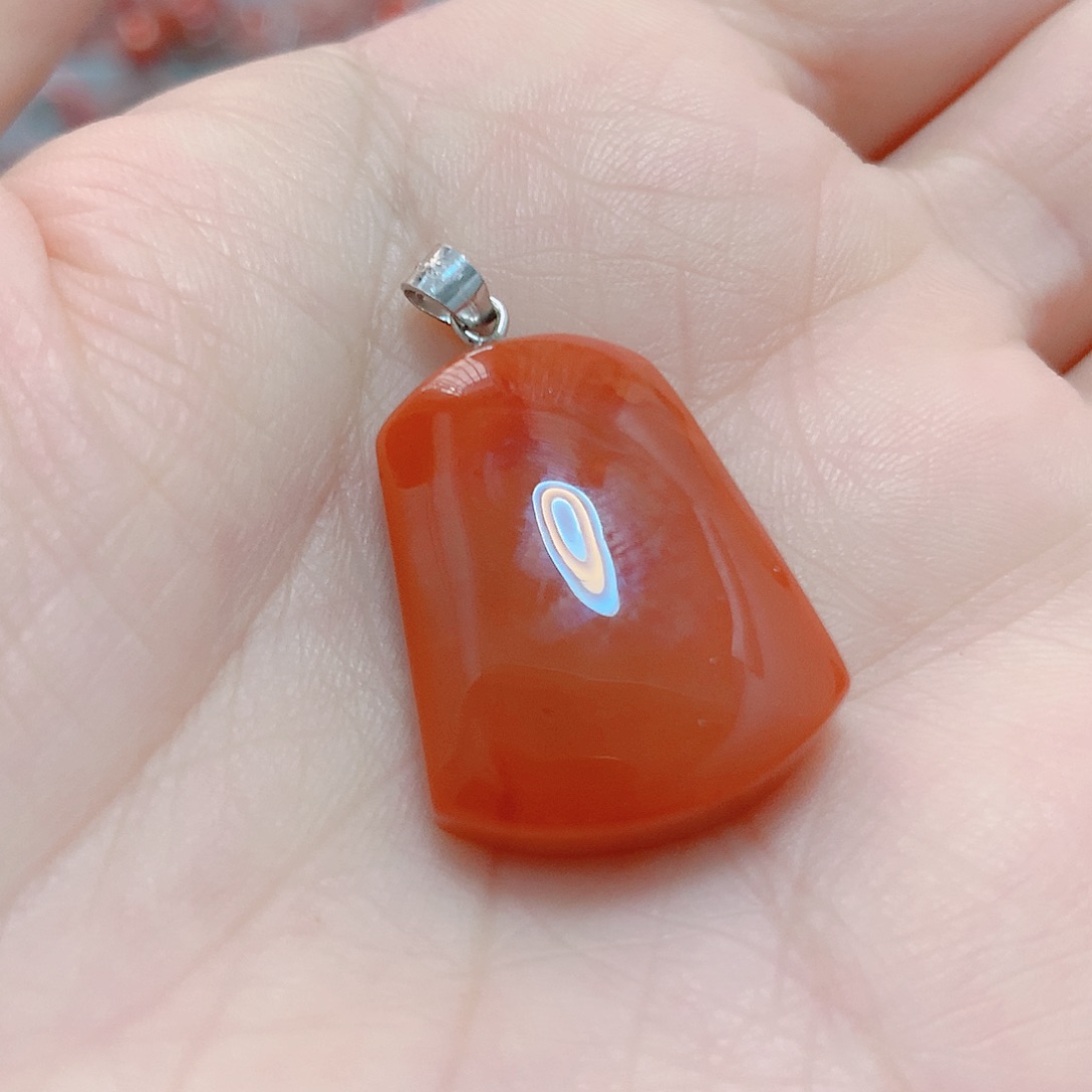 南红玛瑙吊坠(不含链)银S925镶嵌