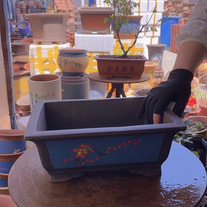 宜兴紫砂蓝点菜马槽32