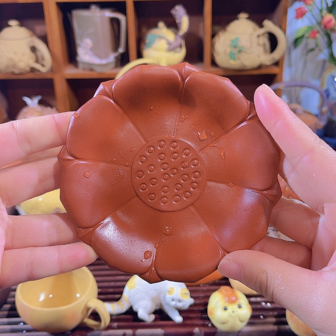 紫砂茶杯莲蓬壶承