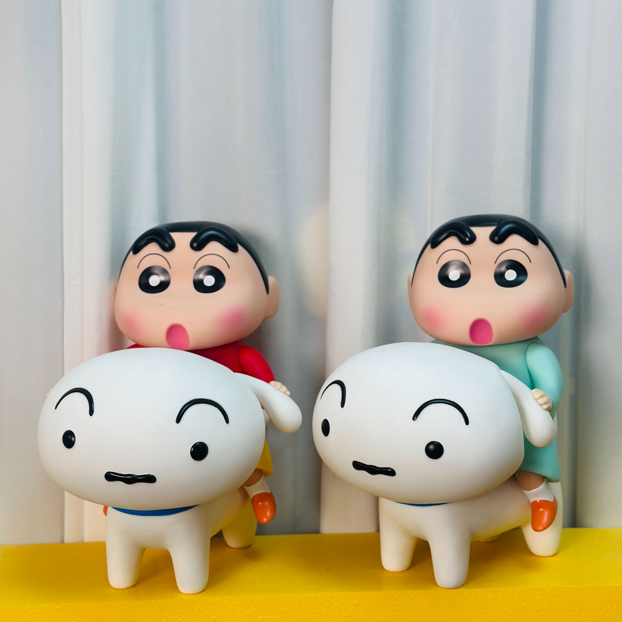 （高品质）搪胶材质小新骑小白手办野原新之助系列生日礼物