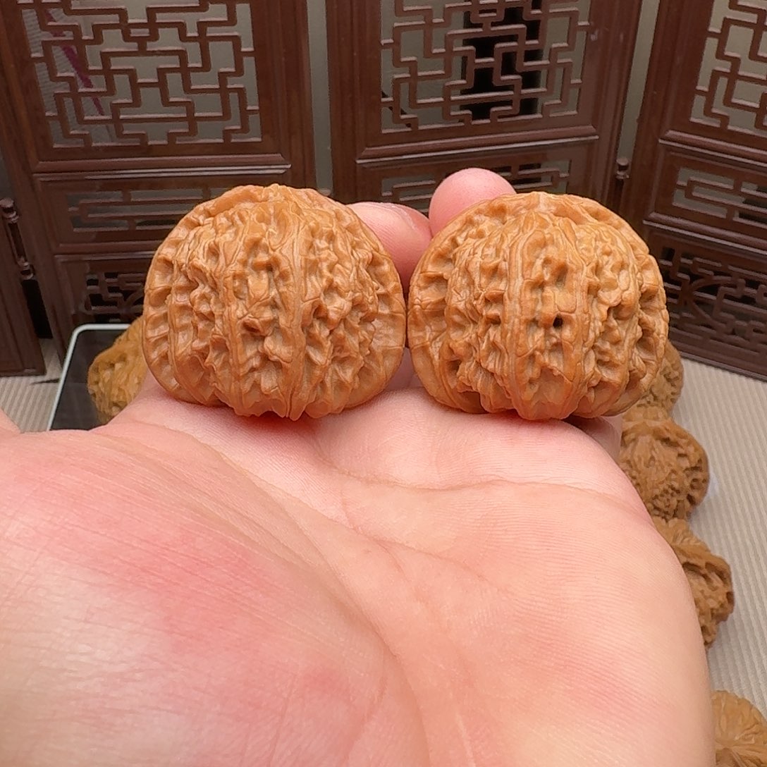 把件文玩核桃43尺全品球白