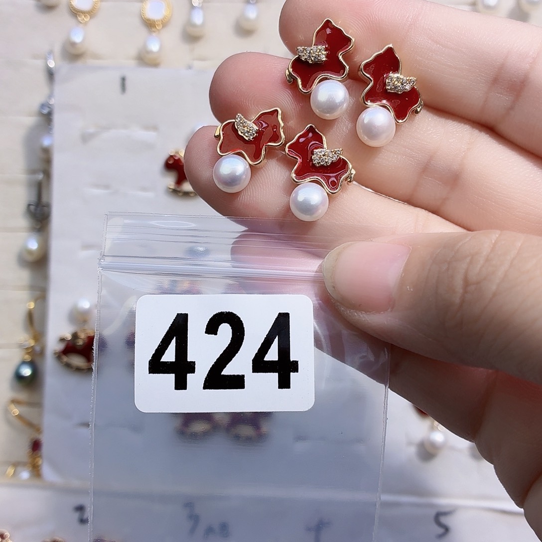 淡水珍珠耳饰合金