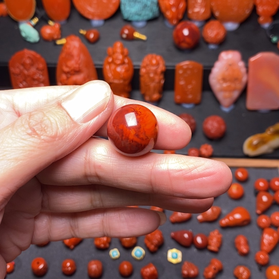 南红玛瑙配饰18.5未镶嵌S****主