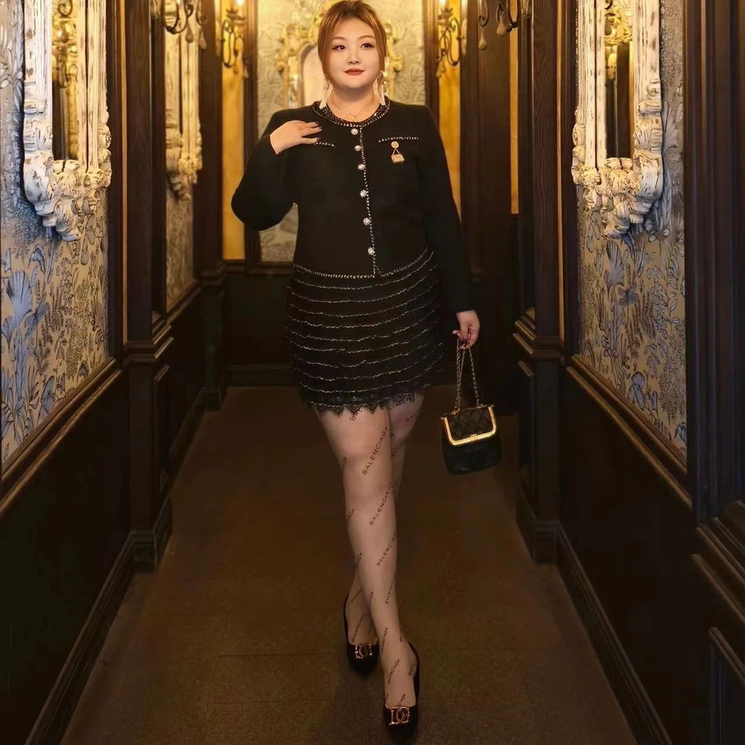 【巴黎歌剧院】钻石家大码轻奢高端外套金丝蛋糕裙 DTZ2421