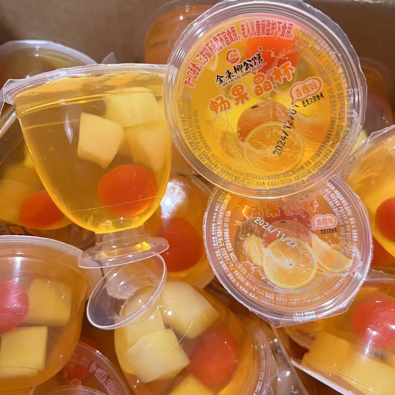 金来柳公馆畅果晶杯散称香橙味即食大杯果冻