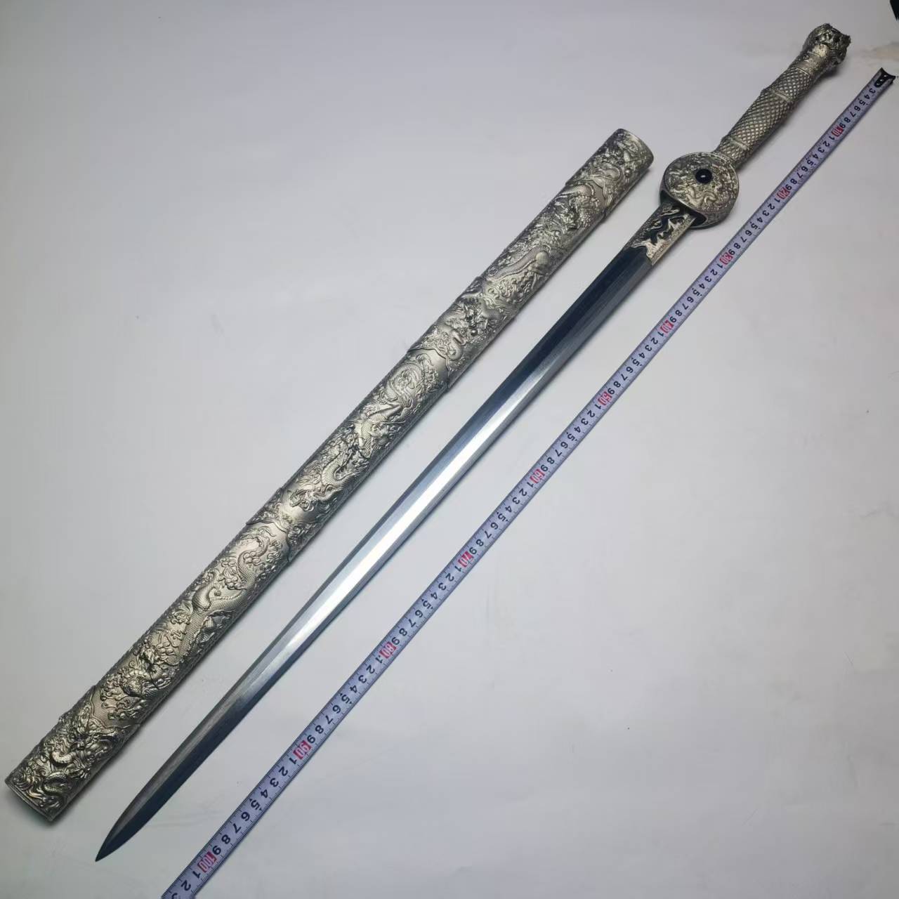 [九剑堂]龙王剑仿古锻造收藏长剑全铜鞘手工艺品一体龙骨未开刃