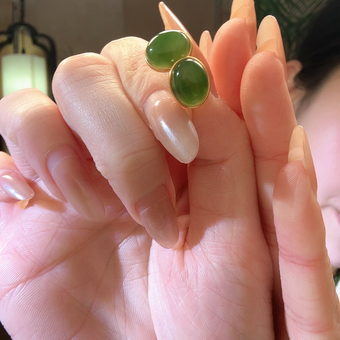 和田玉耳饰银S925镶嵌