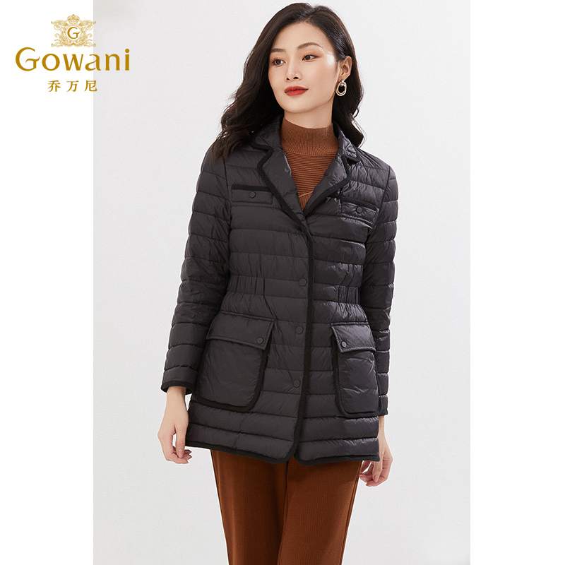 乔万尼新款商场同款轻薄显瘦收腰保暖白鸭绒EI4T677501