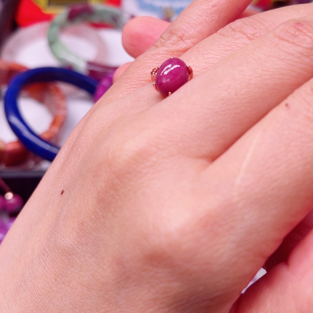 红宝石银S925镶嵌戒指