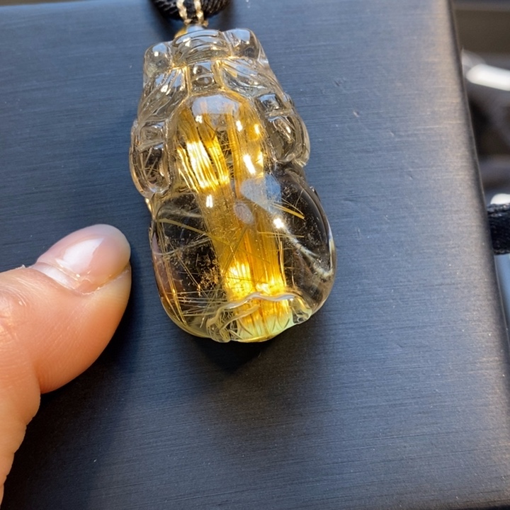 发晶颈饰未镶嵌钛晶貔貅吊坠