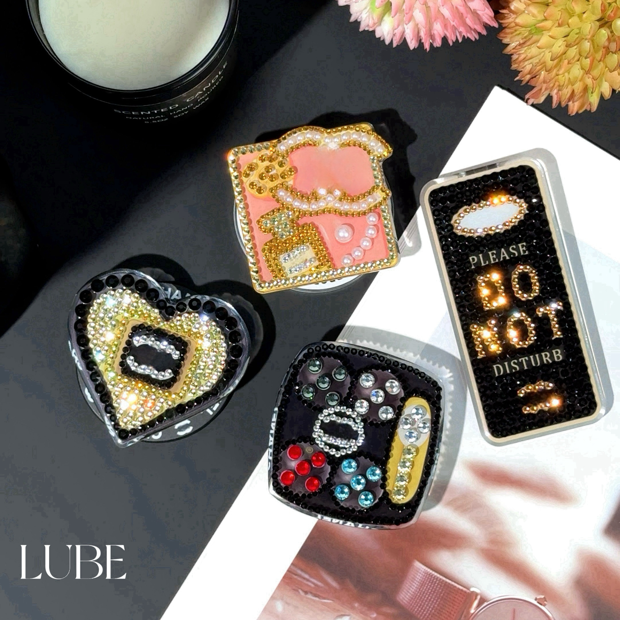 【香风支架大全套】歪歪手工钻手机磁吸支架适用于安卓苹果手机壳