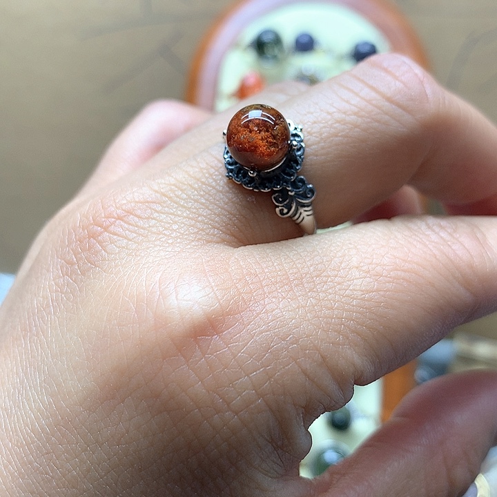 水晶水晶戒指银S925镶嵌