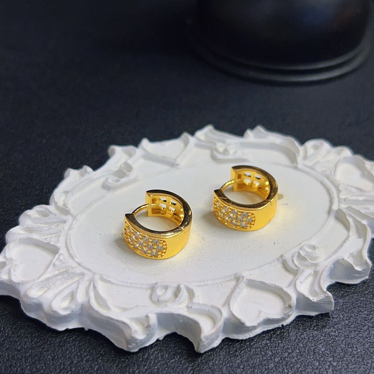 铜合金锆石耳饰 哈尼西牧时尚百搭耳环#0009459