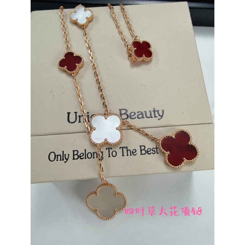 合金项链 V金CNC工艺项链 四叶草大花项链 167