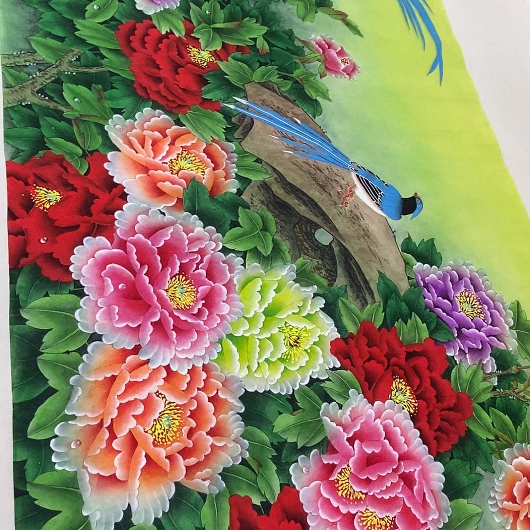 国画菲*吖手绘工笔牡丹